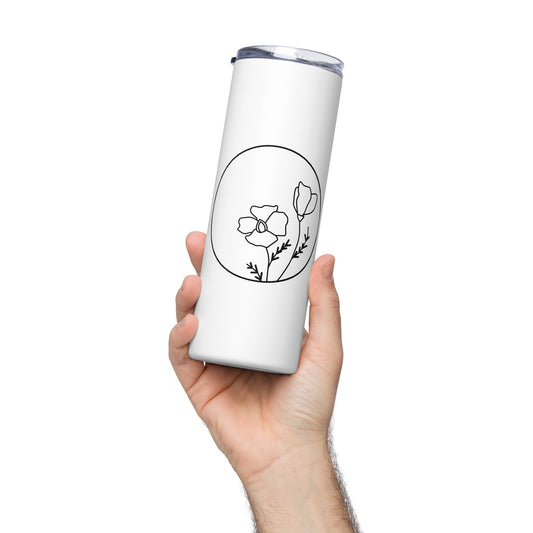 State Flower - CA - Poppy - Stainless steel tumbler